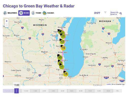 Chicago to Green Bay Weather Image