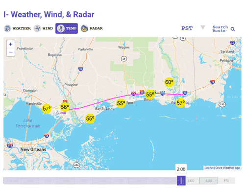 I-10 Mississippi Map