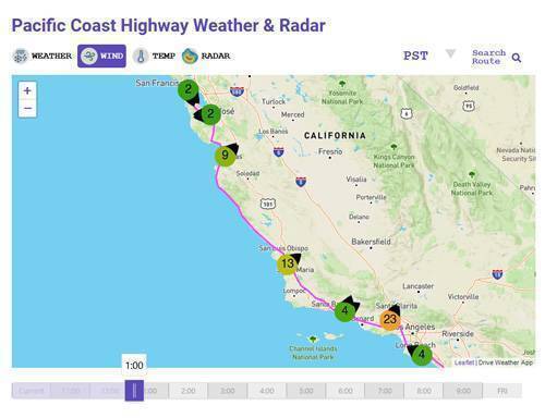 Pacific Coast Highway Weather Image