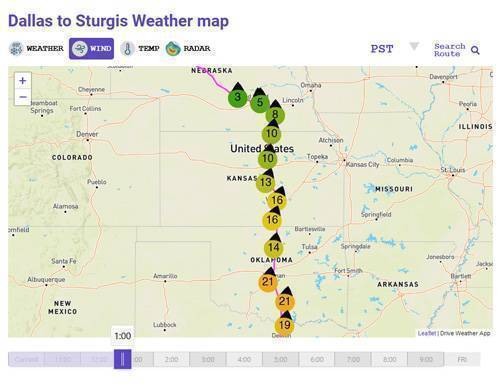 Dallas to Sturgis Weather image