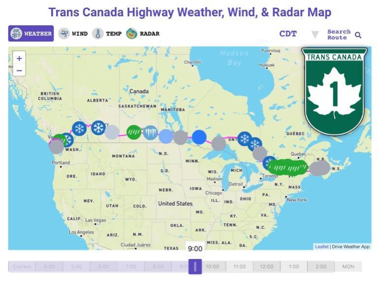 Weather conditions in Canada 