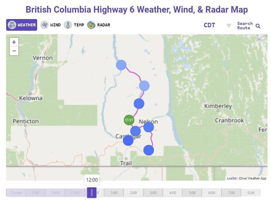 British Columbia Highway 6 Weather