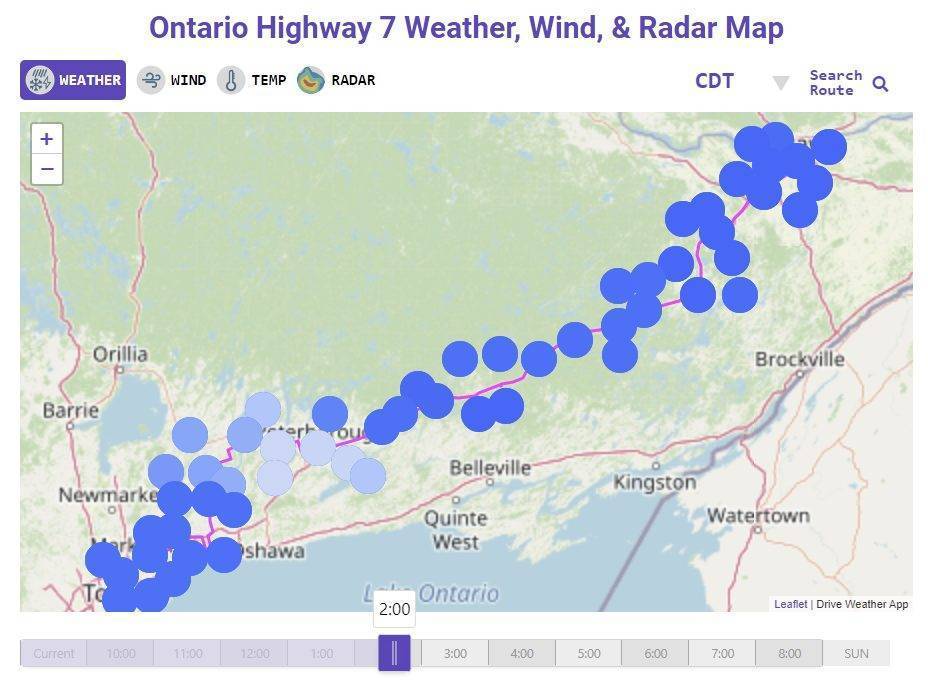 Ontario Highway 7 Weather