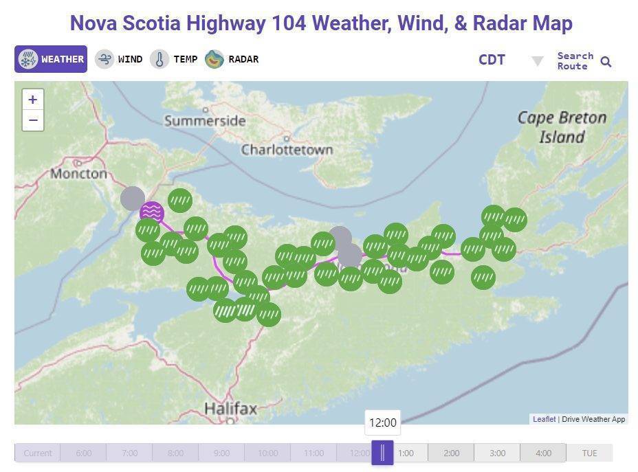 Nova Scotia Highway 104 Weather