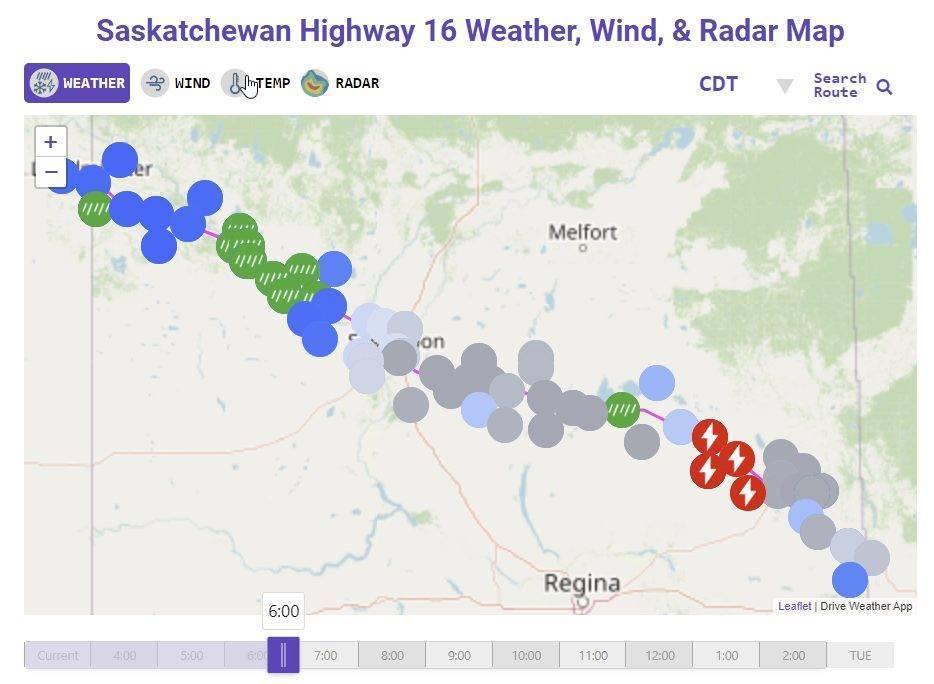 Saskatchewan Highway 16 Weather